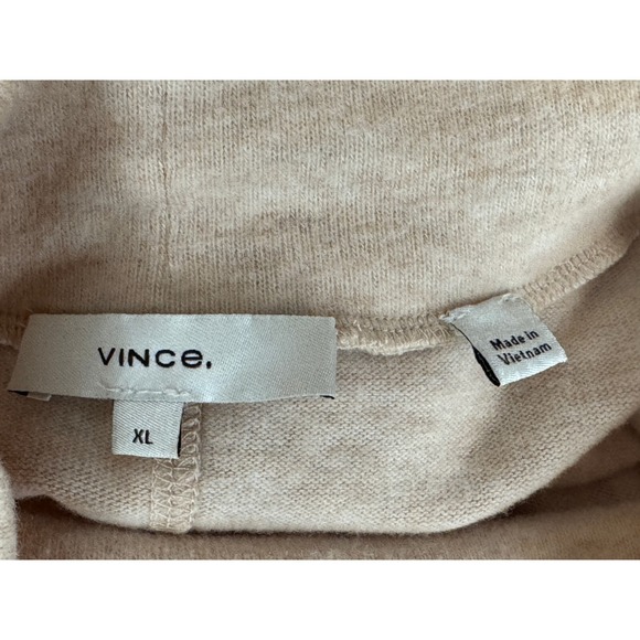 Vince‎ Long Sleeve Mock Neck Knit Dress In Marzipan Beige Tan Women XL Cotton - Picture 6 of 16